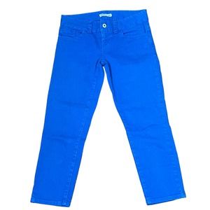 Guess Cropped Jeans Size 26 Royal Blue Cotton Stretch Blend Womens 29X23